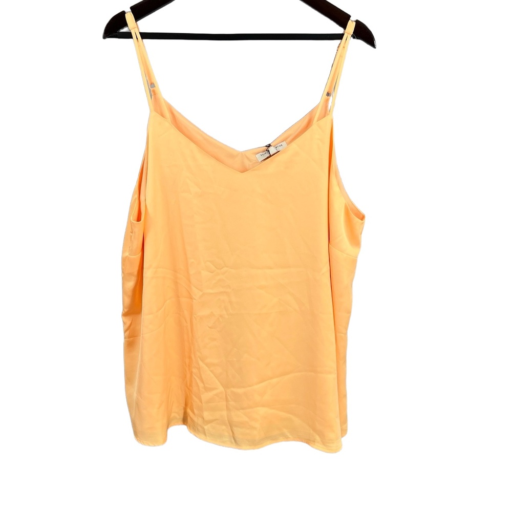 Skies Are Blue Curvy Top Orange Cami Tank Silky Lightweight Vneck Size 1X New‎